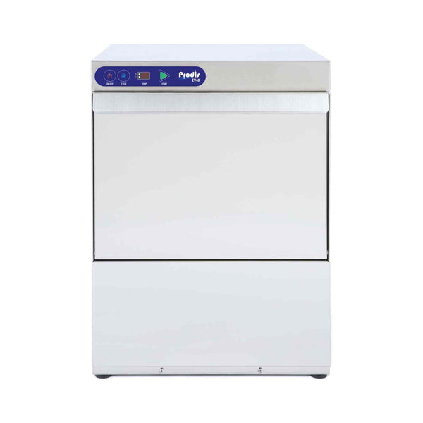 Prodis EV40S, 400mm Heavy Duty Electronic Commercial Glasswasher, Automatic Water Softener, Drain Pump