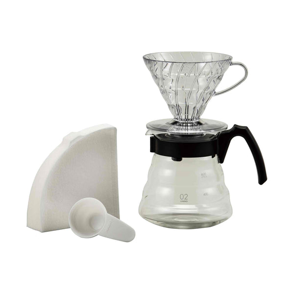 Hario V60 02 Craft Pour Over Coffee Starter Brewing Kit - 4 Cup