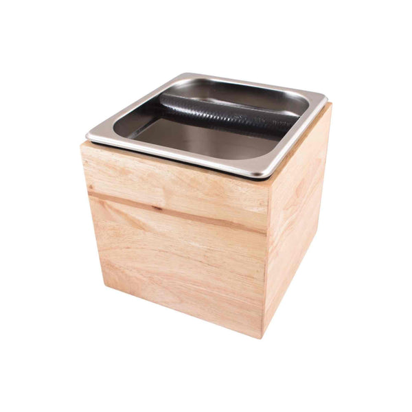 Stainless Steel Knock Out Box With Bamboo Wooden Surround