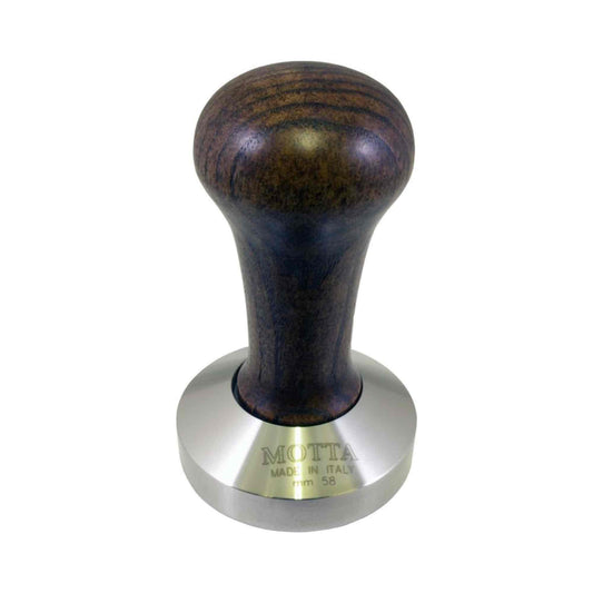 Motta Wooden Tamper - Stainless Steel Flat Base - 58mm