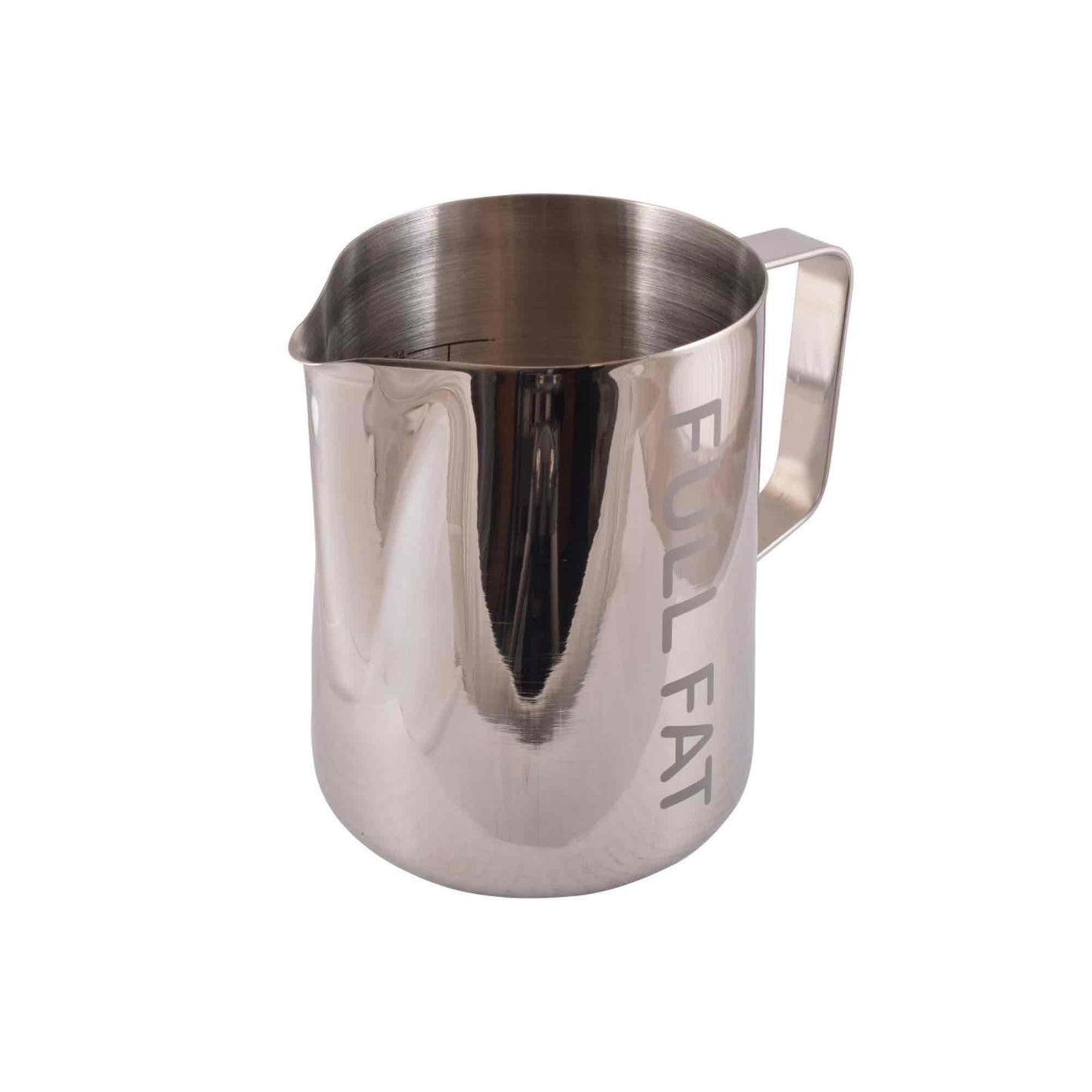 Full Fat Labeled Milk Foaming Jug - Stainless Steel - 1 Litre