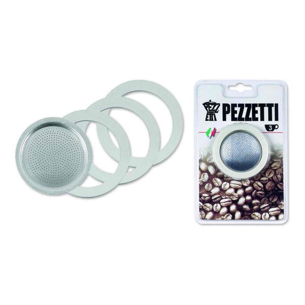 Pezzetti Italexpress Aluminium 3 Cup Spare Filter and Seals Kit