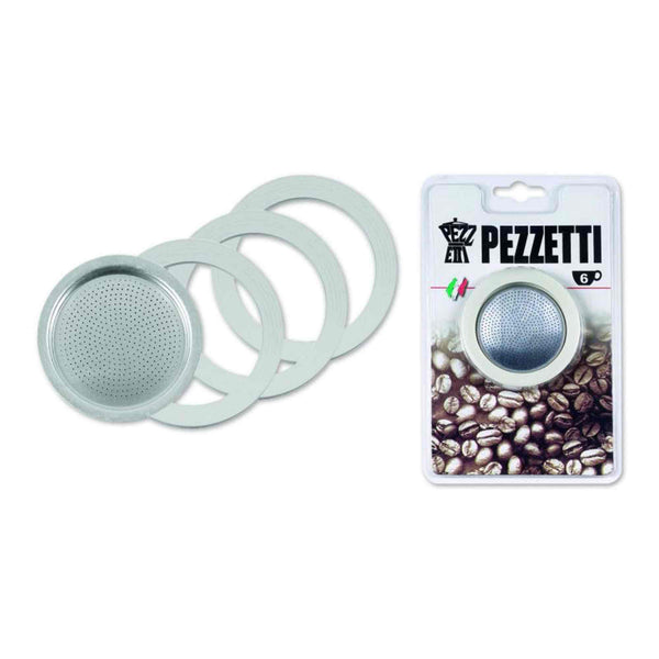 Pezzetti Italexpress Aluminium 6 Cup Spare Filter and Seals Kit