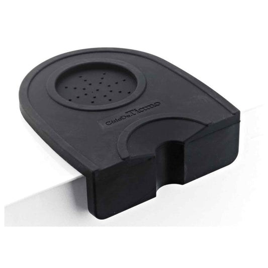 Tiamo Corner Silicone Tamping Mat With Overhang - Black