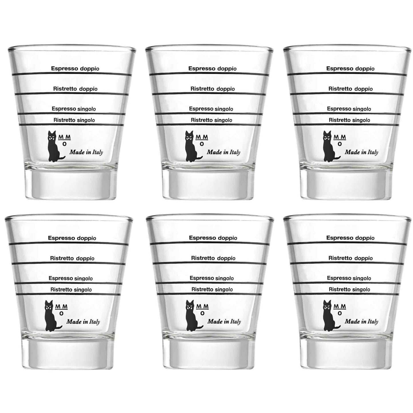 Motta Graduated Espresso Shot Glass - Pack of 6