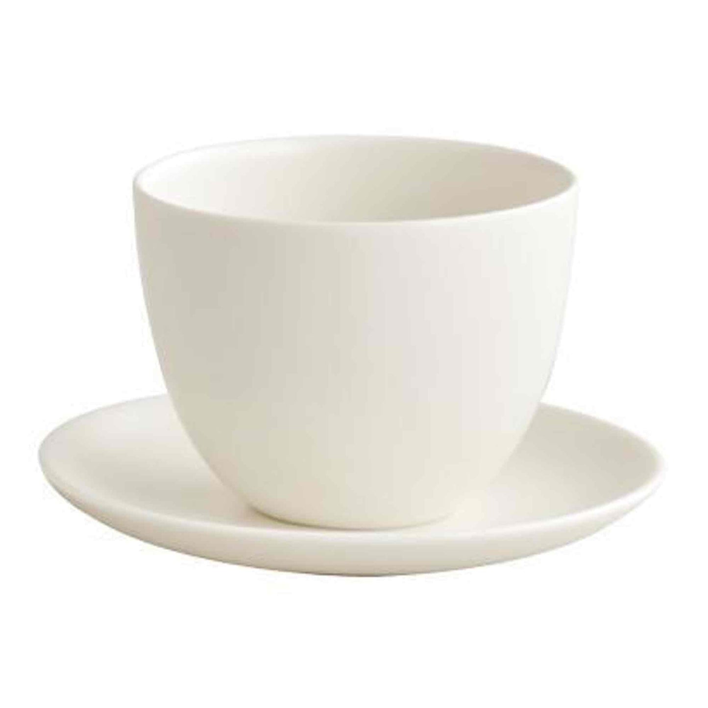 Kinto Pebble Cup and Saucer - White - 180ml - 6oz