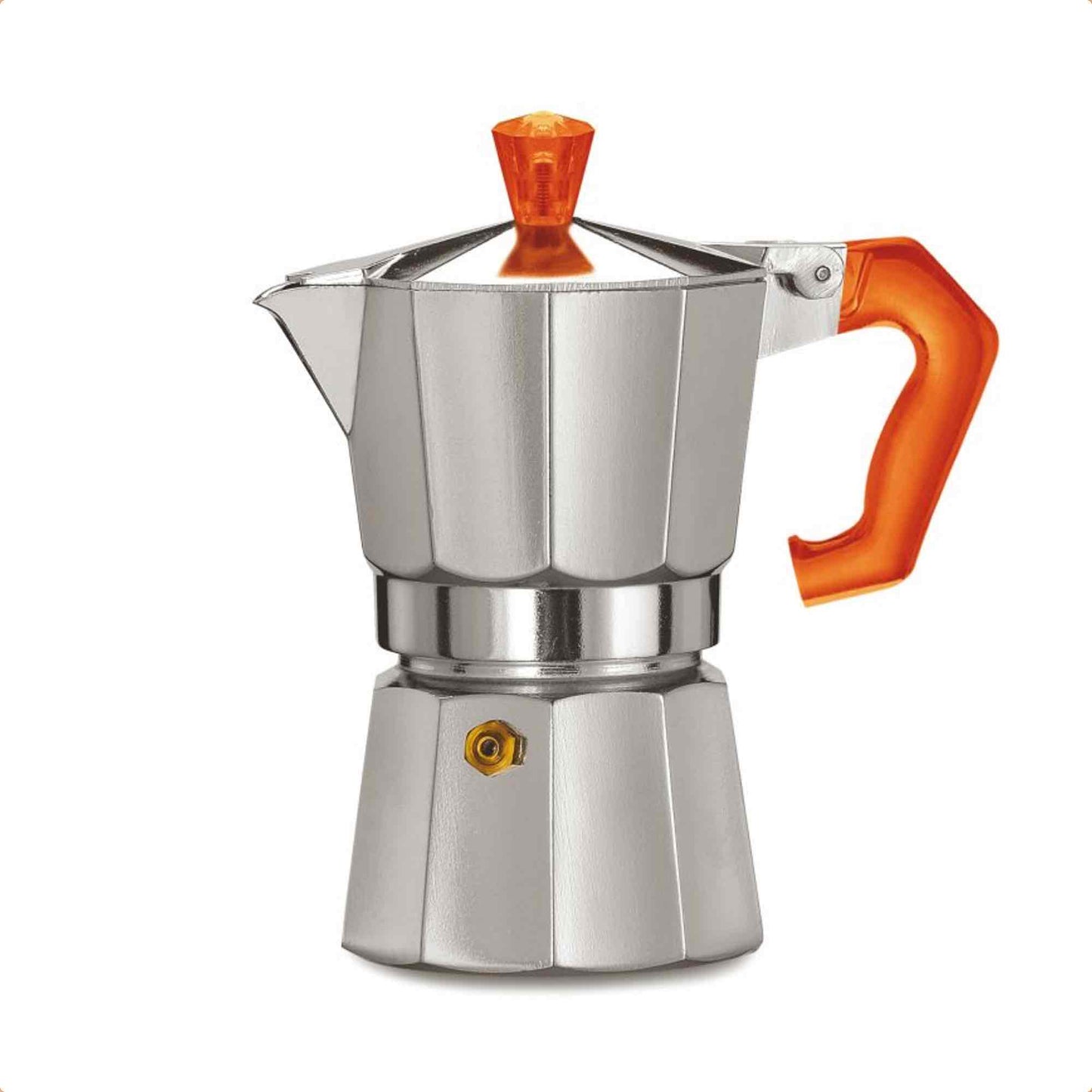 Pezzetti Italexpress Aluminium Stove Top Moka Pot - 3 Cup - Red Polycarbonate Handle