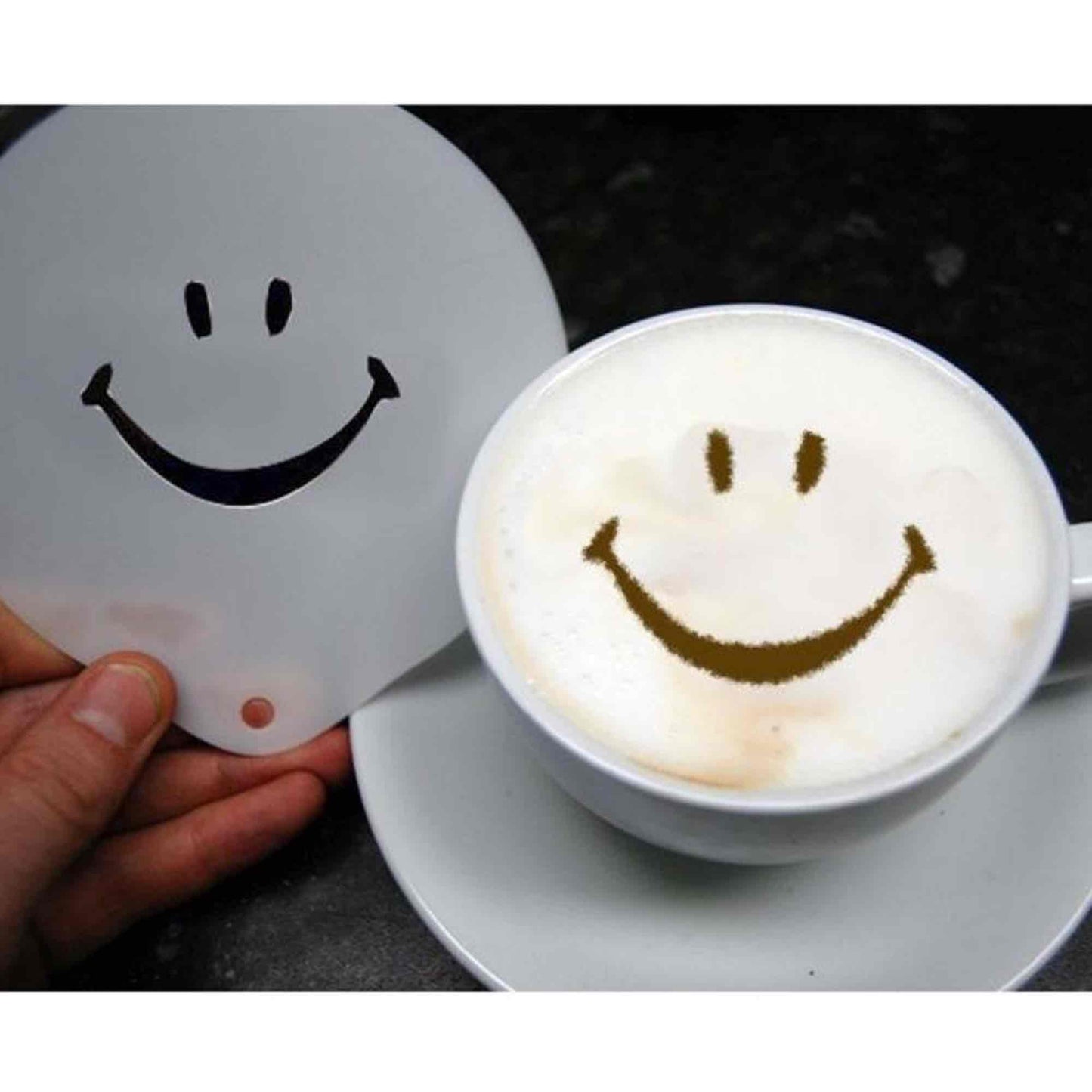 Smiley Face Hot Chocolate Coffee Stencil