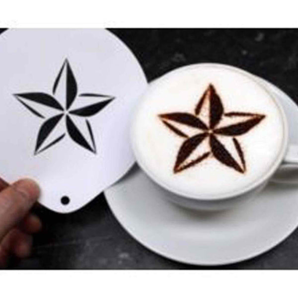 5 Pointed Round Star Hot Chocolate Coffee Stencil