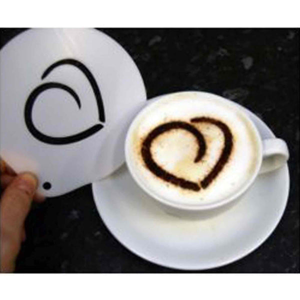 Rounded Heart Hot Chocolate Coffee Stencil