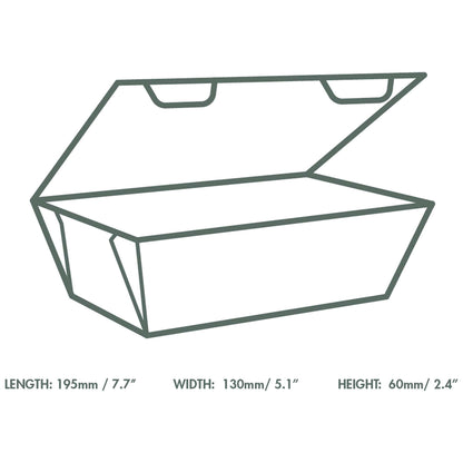 Vegware Compostable 8 x 5in Microflute Hinged Hot Food Box - Case of 250