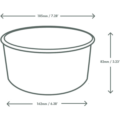 Vegware Compostable 48oz PLA-Lined Paper Food Bowl - White - Case of 300
