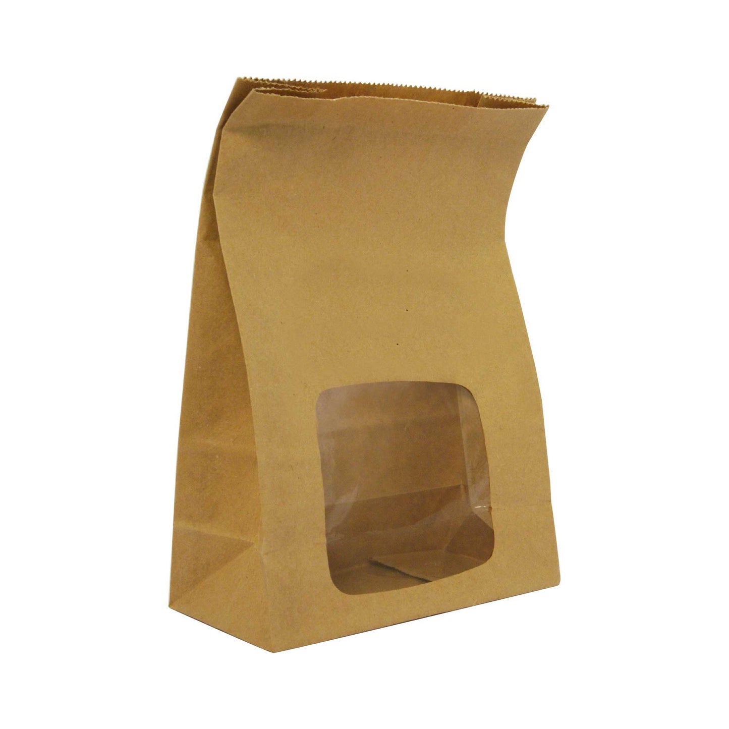 NatureFlex Compostable 6 x 3 x 9in Kraft Window Bloomer Bag - Case of 250