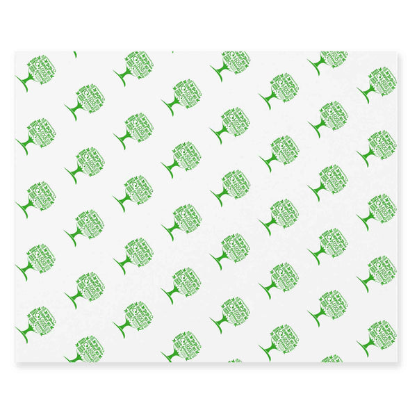 Vegware Compostable 430 x 350mm Greaseproof Sheet - Green Tree - Case of 1000
