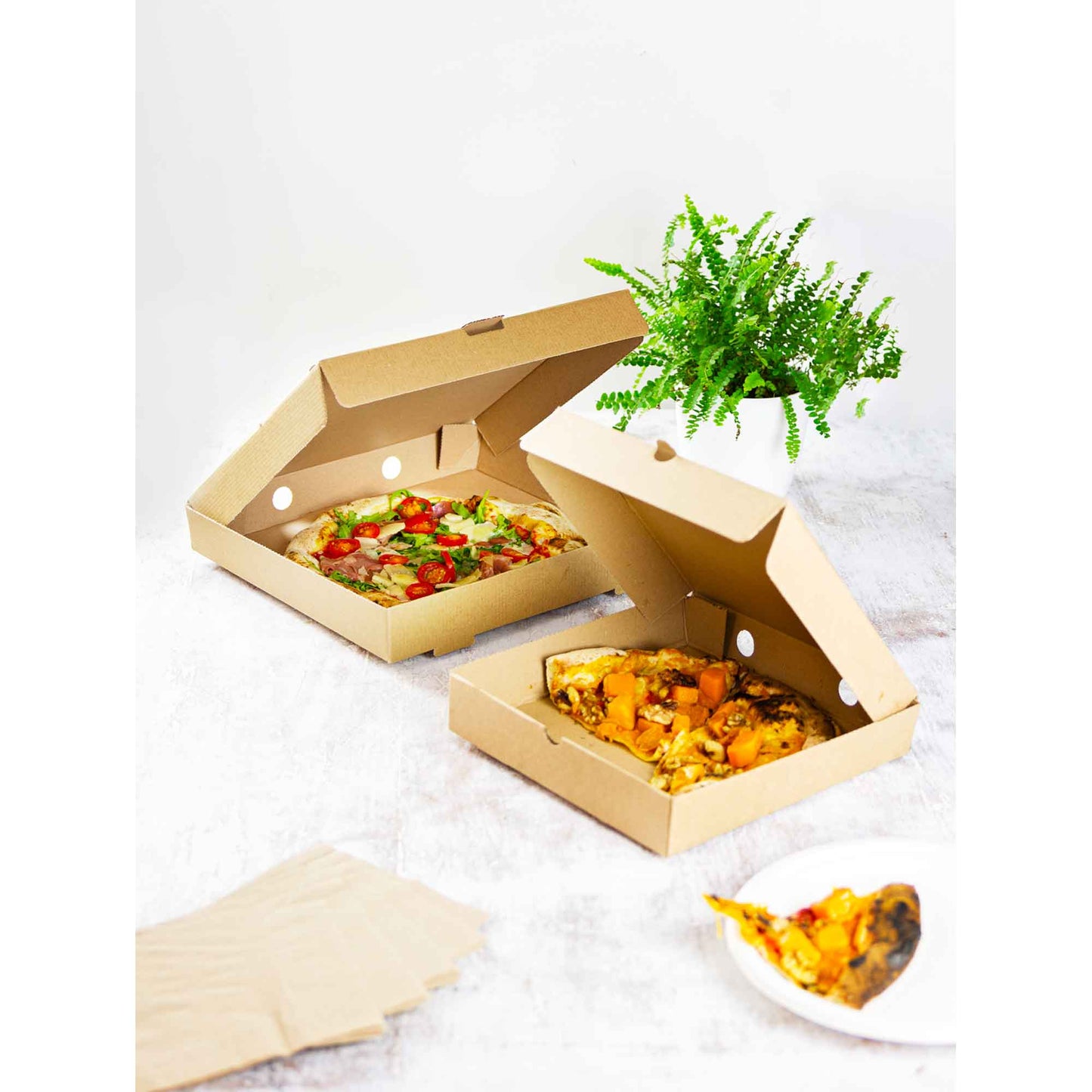 Vegware Compostable 9in Brown Kraft Pizza Box - Case of 100