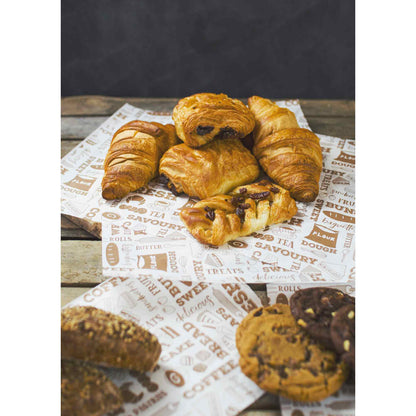 Vegware Compostable 400 x 300mm Greaseproof Sheet - Bakery - Case of 1000