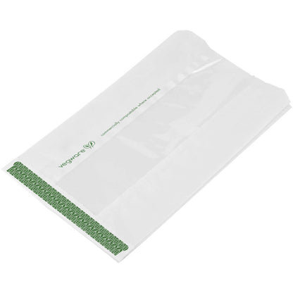 Vegware Compostable 6x2.5x10in Glassine Bag With NatureFlex Window - Case of 500