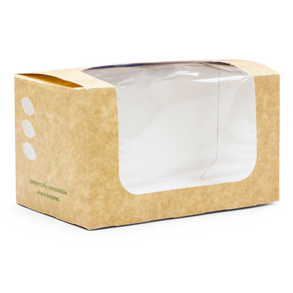 Vegware Compostable Bloomer Sandwich Kraft Box - Case of 500