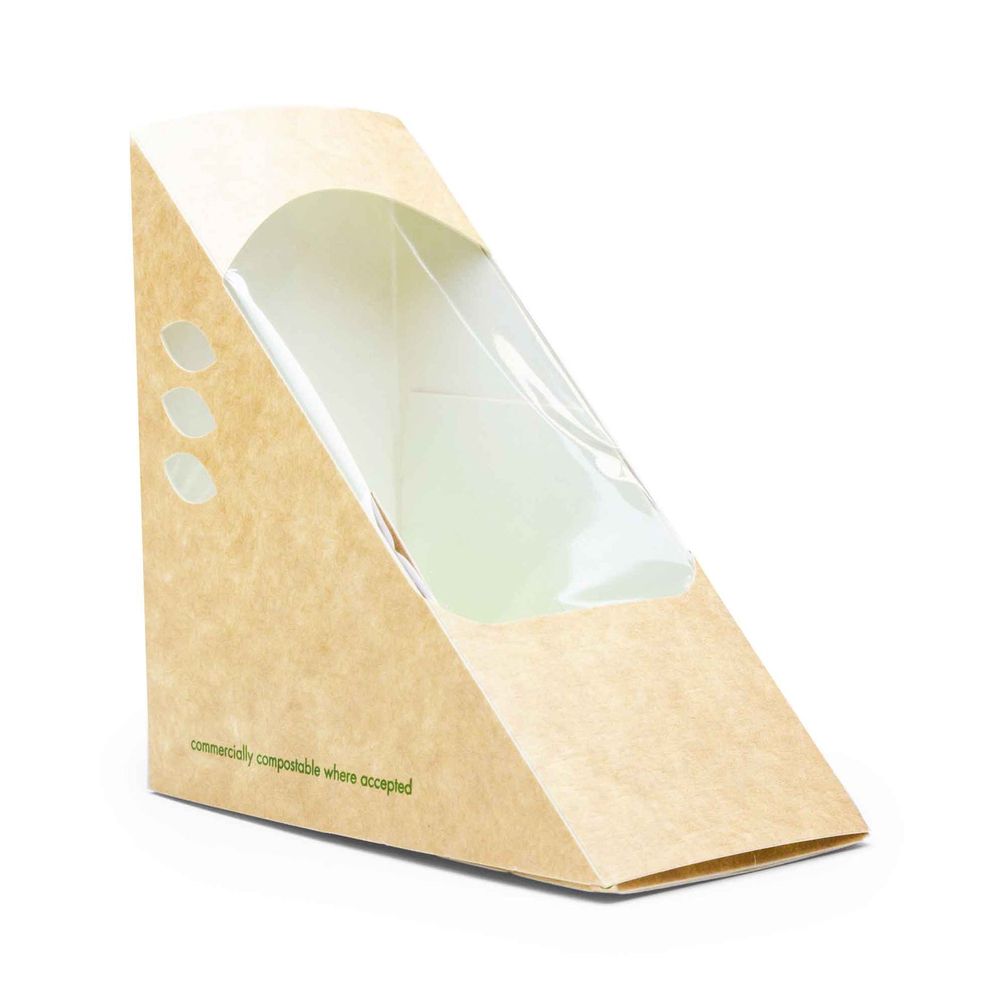 Vegware Compostable Standard 65mm Kraft Sandwich Wedge - Case of 500