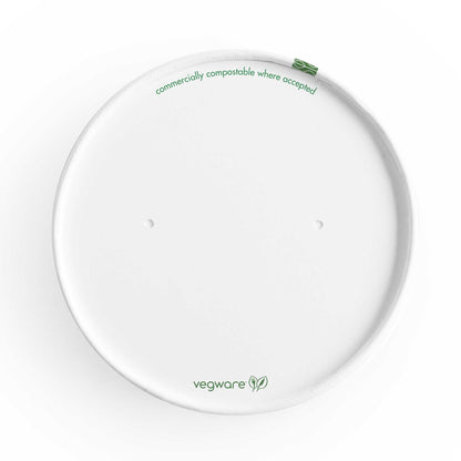 Vegware Compostable 115-Series Flat Paper Hot Lid - Case of 500