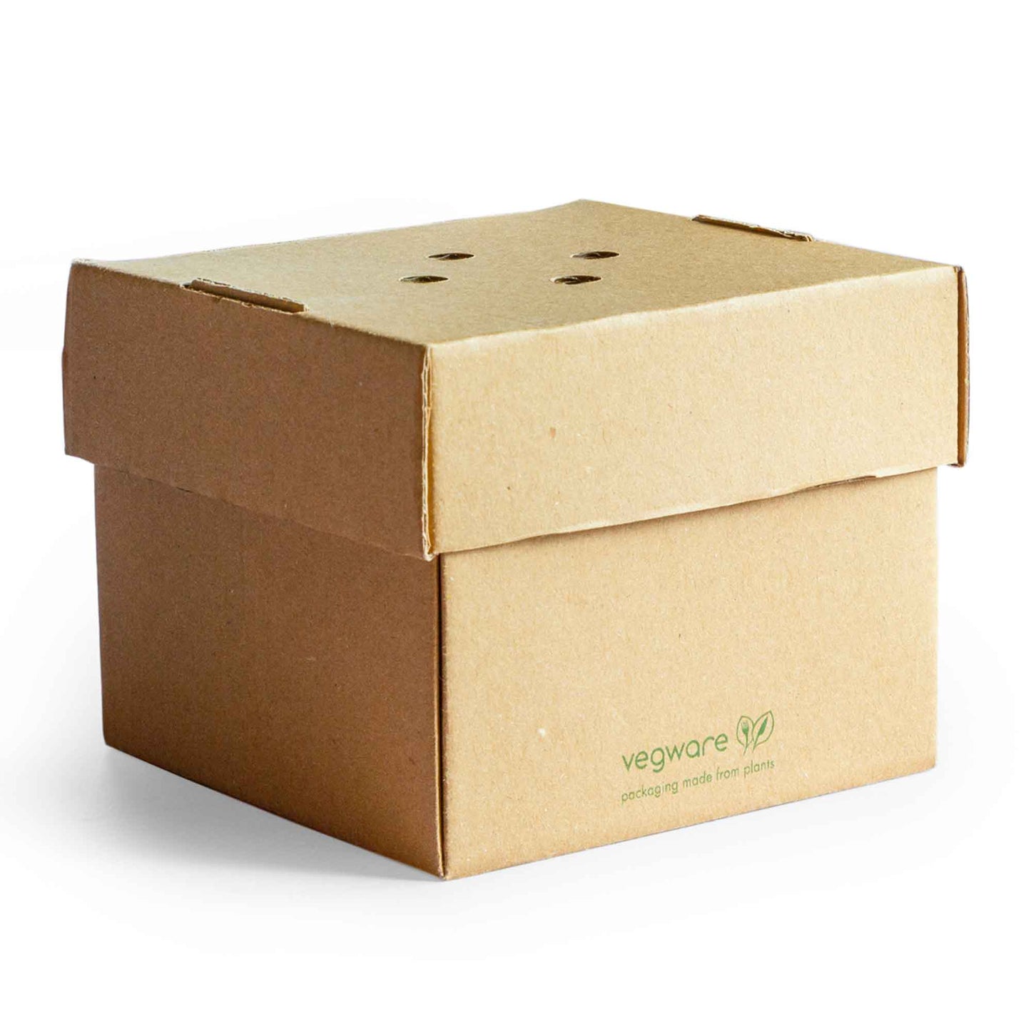 Vegware Compostable Premium Burger Box 10.5cm / 5in - Kraft - Case of 100