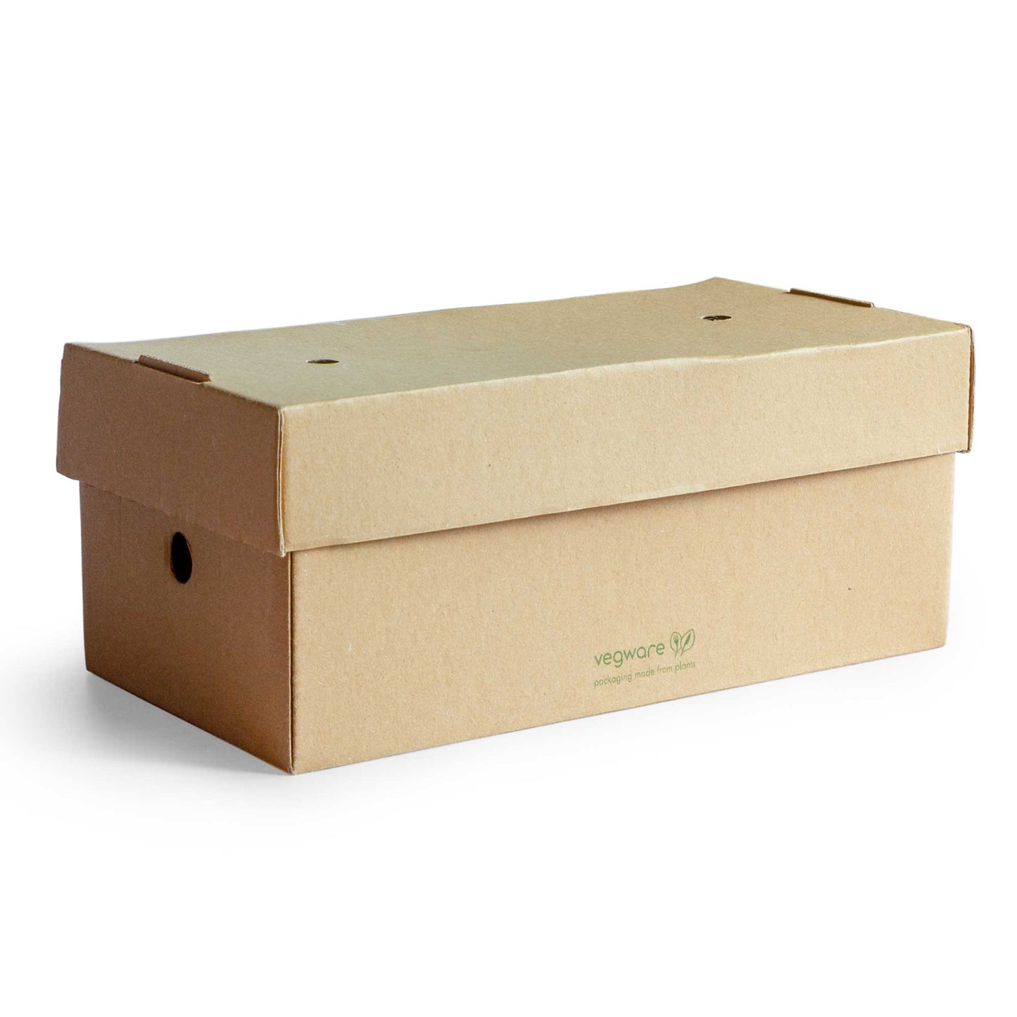Vegware Compostable Premium Burger Meal Box 24.5 x 12cm / 9 x 5in - Kraft - Case of 100