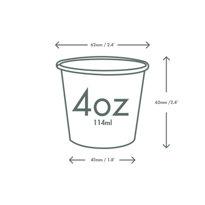 Vegware 4oz Kraft Compostable Single Wall Hot Cups - Case of 1000