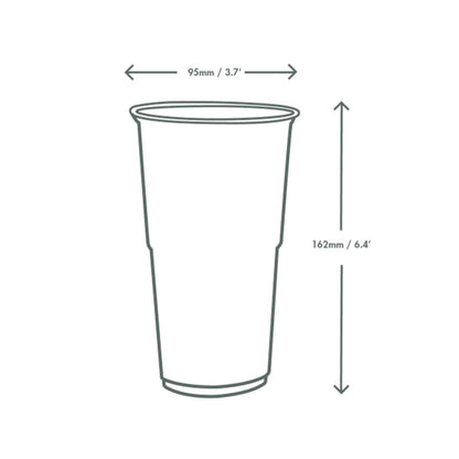 Vegware Plant-Based CE-Marked PLA Pint Cup - Case of 960