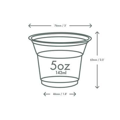 Vegware Plant-Based 5oz PLA Cold Cup, 76-Series - Green Tree - Case of 2000