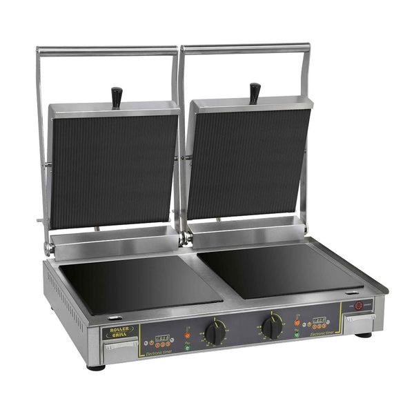 Roller Grill Double Vitro Ceramic Contact Grill Flat Base & Ribbed Top - Premium VC DL - 780mm