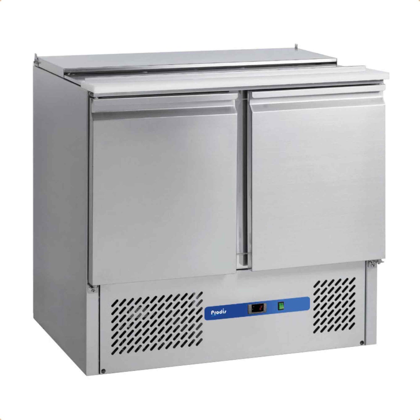 Prodis EC-2SALAD 2 Door Commercial Saladette Table With Topping Well