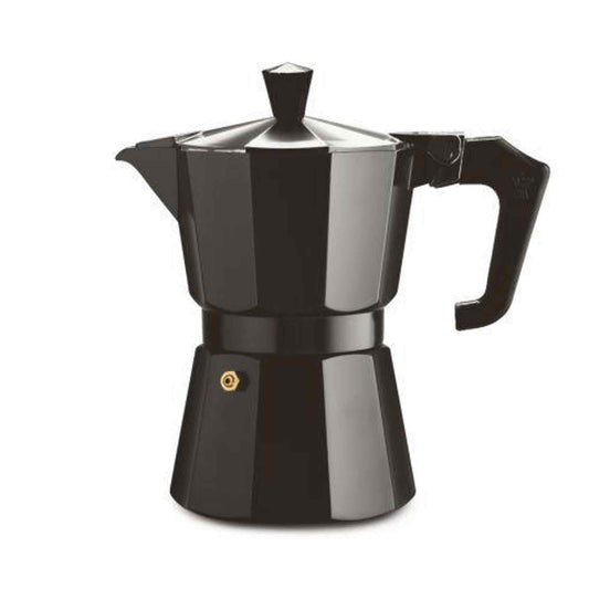 Pezzetti Italexpress Aluminium Stove Top Moka Pot - 3 Cup - Black Enamel