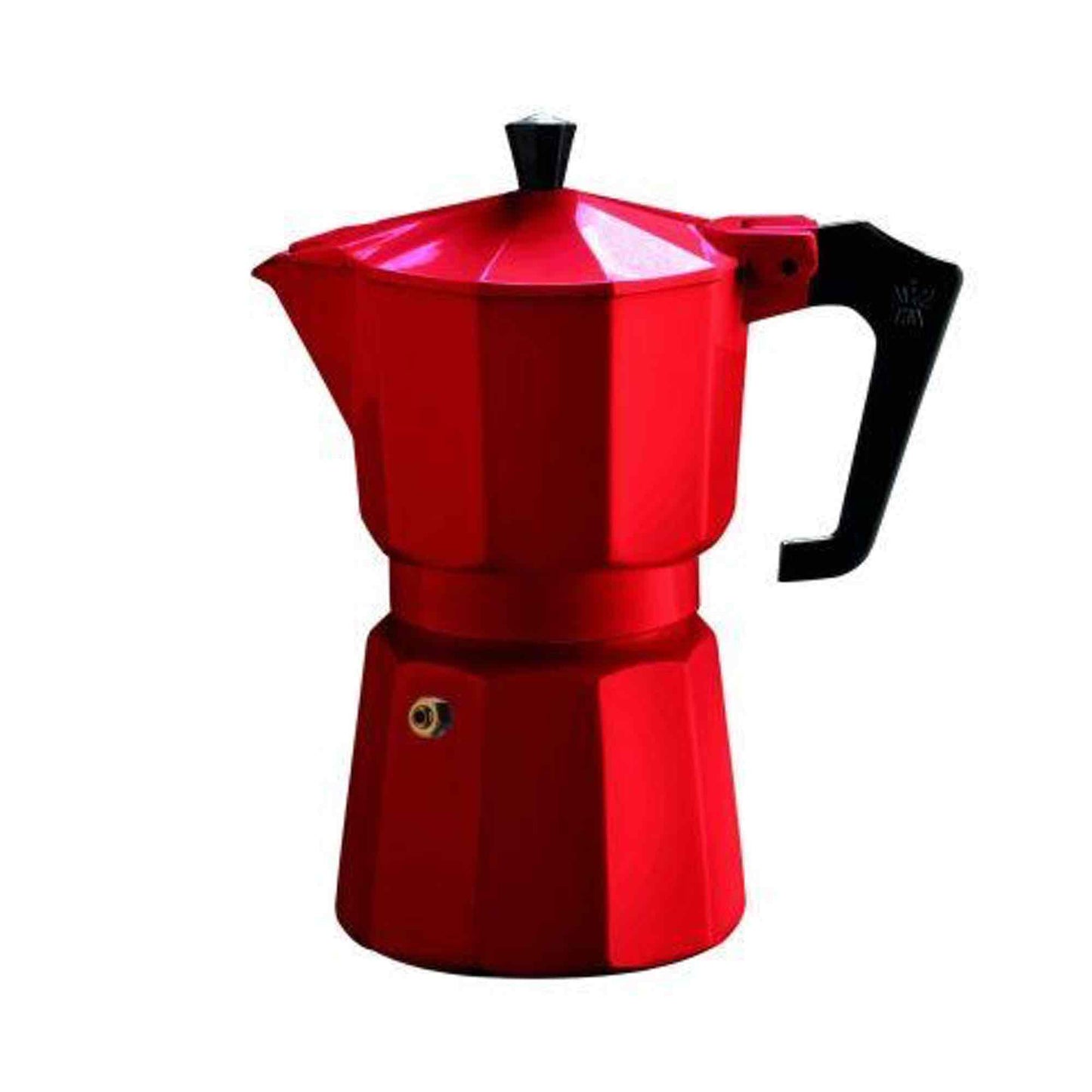 Pezzetti Italexpress Aluminium Stove Top Moka Pot - 6 Cup - Red Enamel