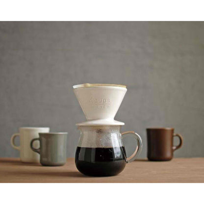 Kinto SCS-04-BR Coffee Brewer 4 Cups - White Porcelain
