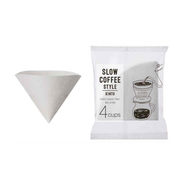 Kinto SSCS-04-CP-60 Cotton Filter Papers - 4 Cup - Pack of 60