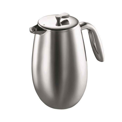 Bodum Colombia Double Wall French Press Coffee Maker 1L - 8 Cup Stainless Steel