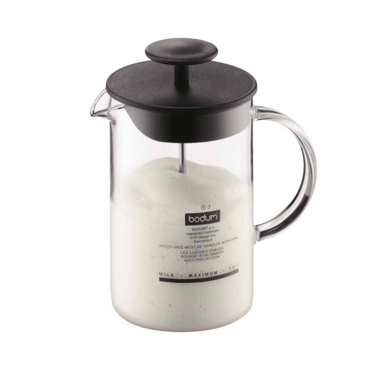Bodum Latteo Milk Frother With Glass Handle 250ml - Black