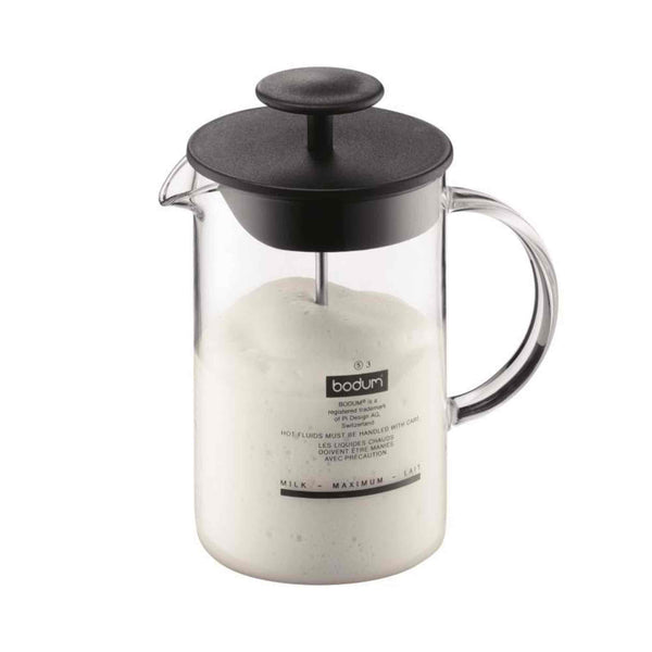 Bodum Latteo Milk Frother With Glass Handle 250ml - Black