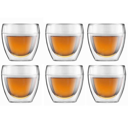 Bodum Pavina Plastic Double Wall Coffee Cup - 0.25l / 8oz - Pack of 6