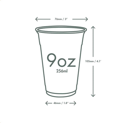 Vegware Plant-Based 9oz PLA Cold Cup, 76-Series - Green Tree - Case of 1000