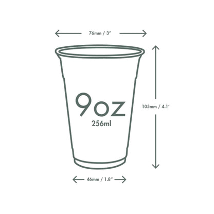 Vegware Plant-Based 9oz PLA Cold Cup, 76-Series - Case of 1000