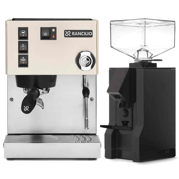 Rancilio Silvia E V6 Home Espresso Machine + Eureka Manuale 50 Package