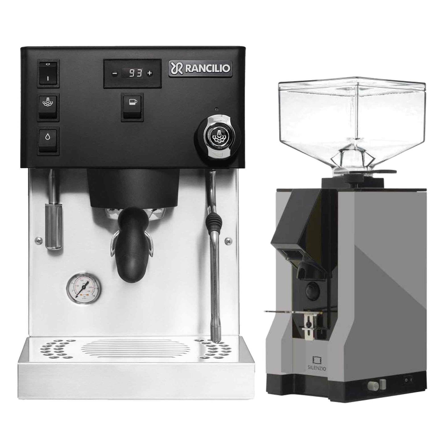 Rancilio Silvia Pro X Espresso Machine + Eureka Silenzio Grinder Package