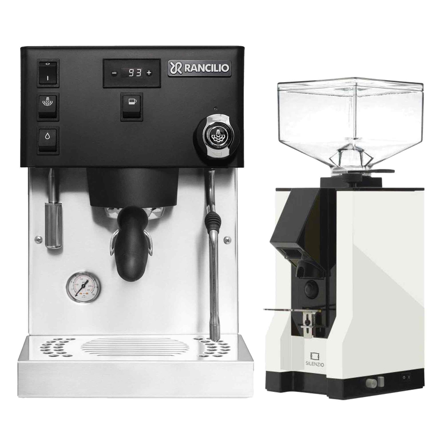 Rancilio Silvia Pro X Espresso Machine + Eureka Silenzio Grinder Package