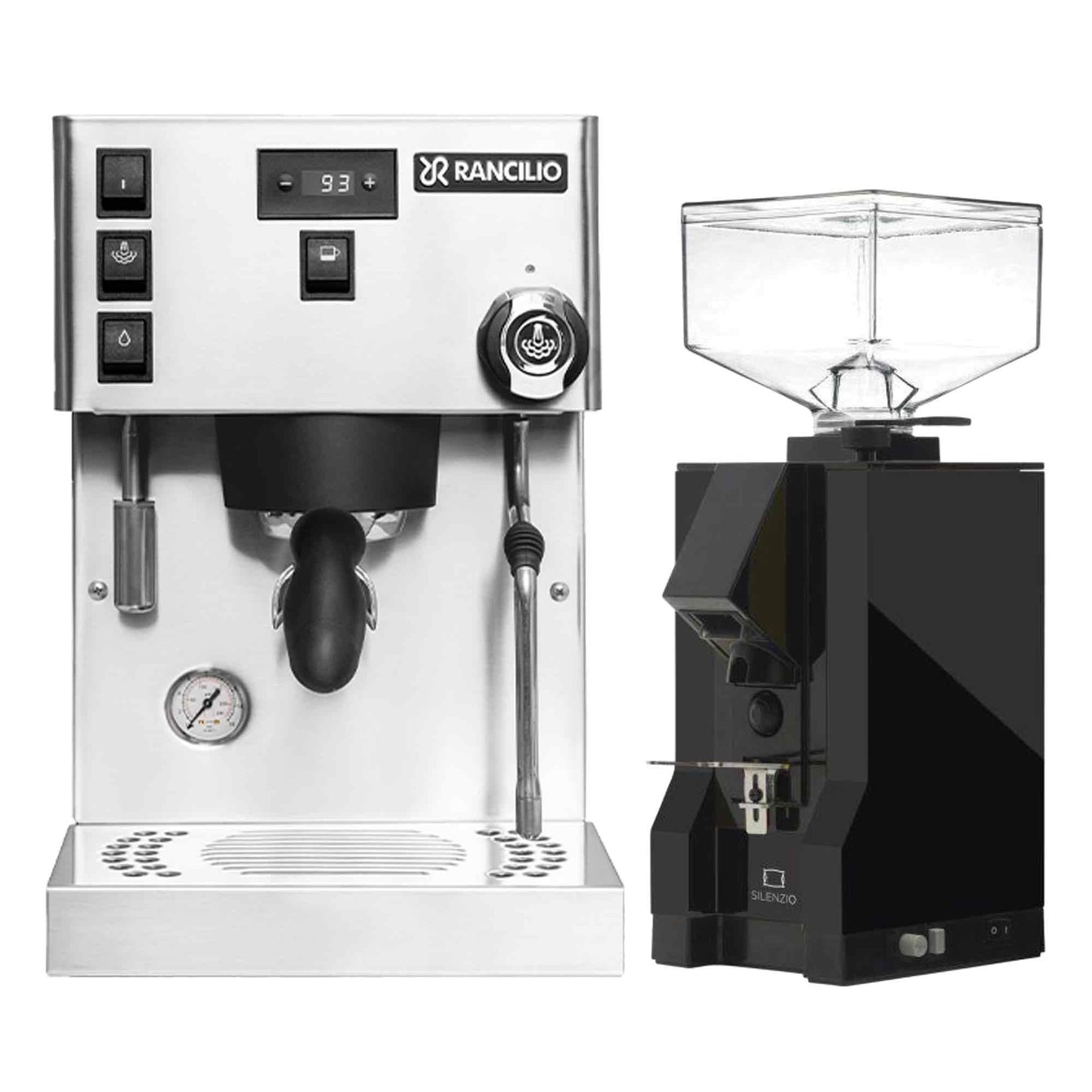 Rancilio Silvia Pro X Espresso Machine + Eureka Silenzio Grinder Package