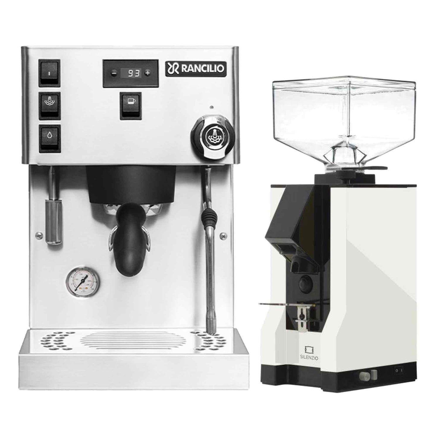 Rancilio Silvia Pro X Espresso Machine + Eureka Silenzio Grinder Package