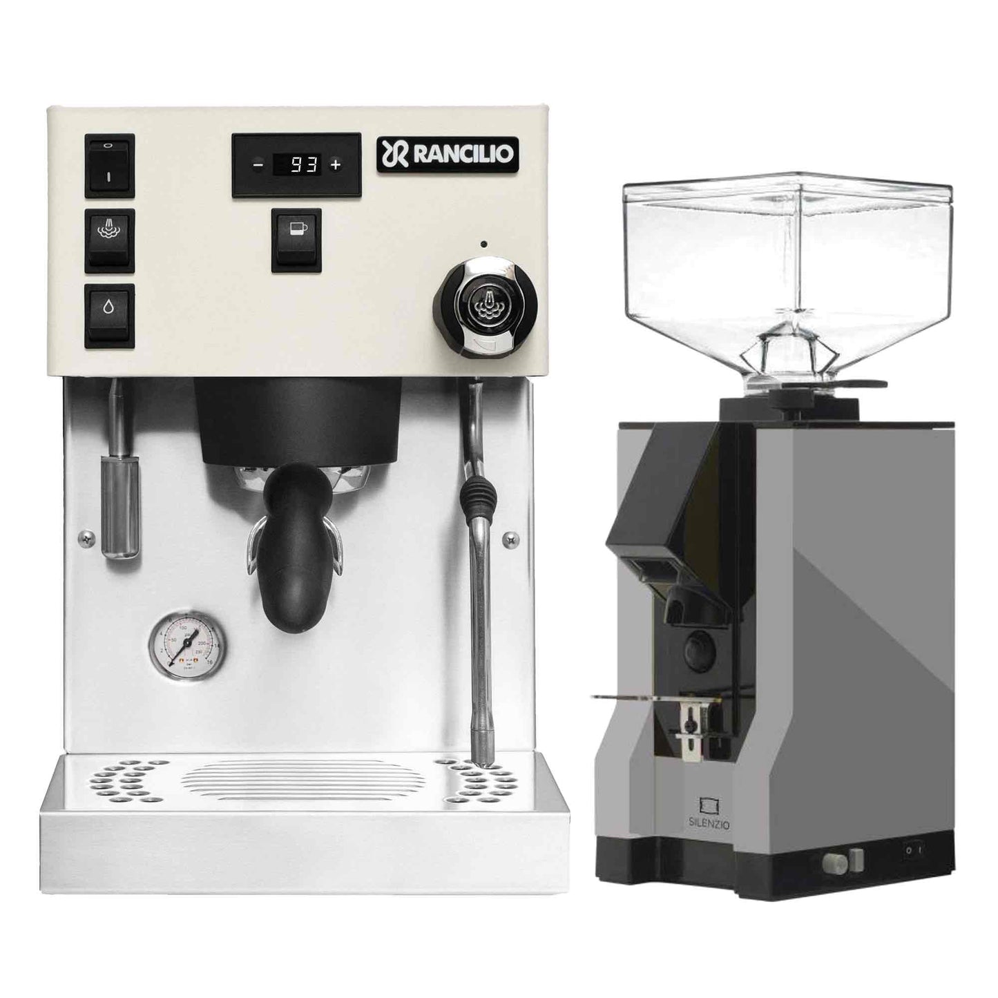 Rancilio Silvia Pro X Espresso Machine + Eureka Silenzio Grinder Package