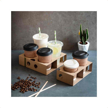 Vegware Eco Compostable  Splittable Card Cup Carrier - Case of 130