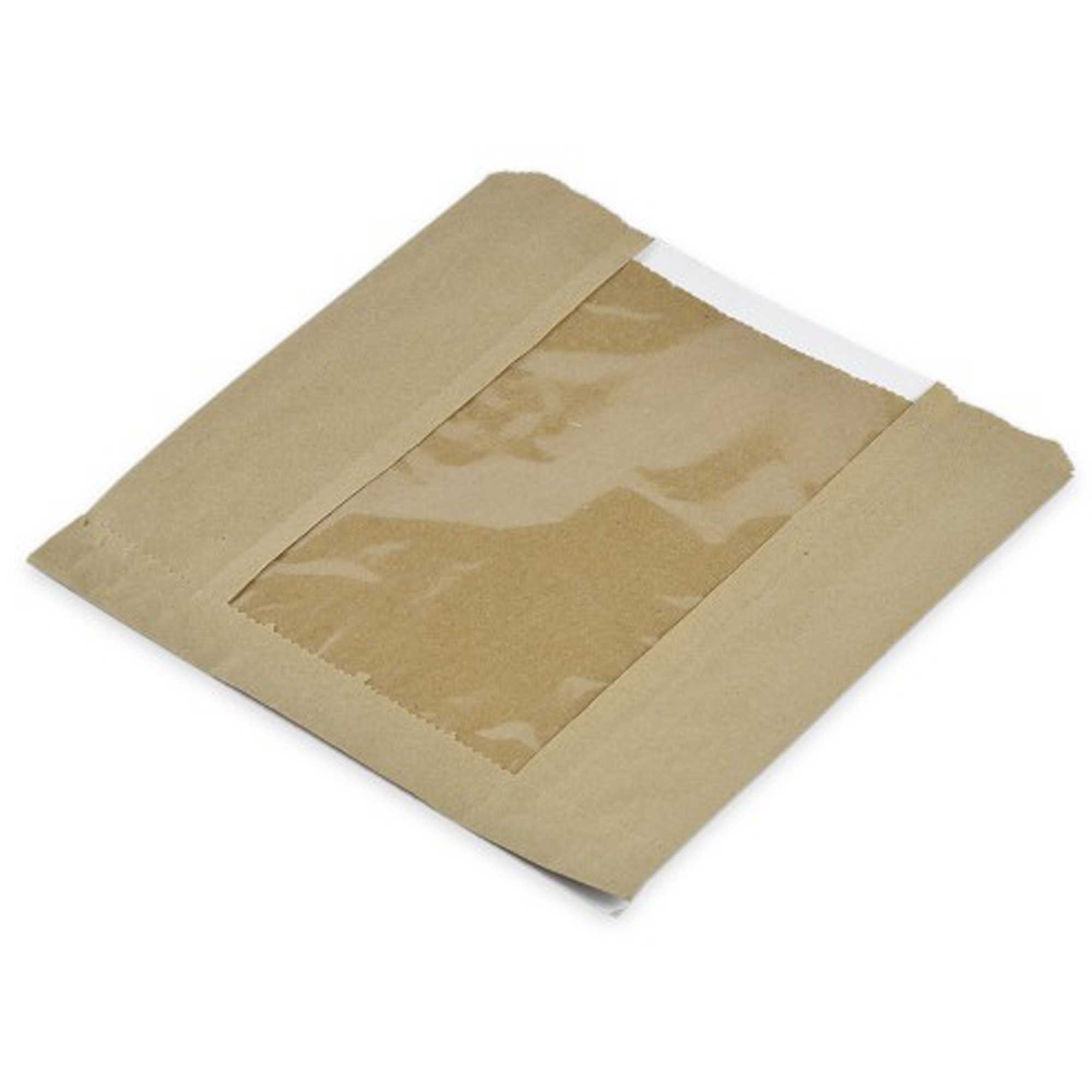 Compostable 8.5 x 8.5in Kraft PLA Window Food Bag - Case of 1000 ...