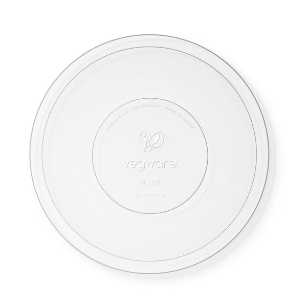 Vegware Compostable 185-Series PLA Flat Lid - Case of 300